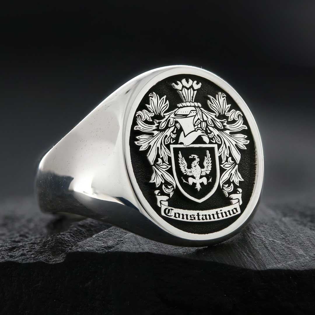 Family Crest Signet Ring HS22 Oval 11x13mm, Sterling Silver Laser Engraved  in the UK. Hallmarked, Handmade to Order. Worldwide Shipping. - Etsy