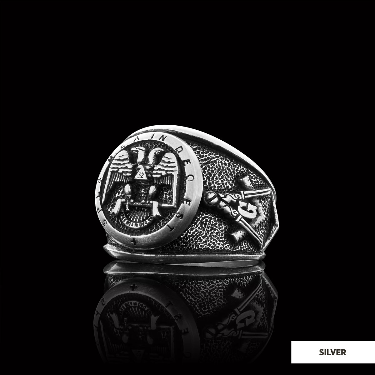 32nd Degree Masonic Ring, Two-Headed Eagle Ring, Engraved Freemason Ring, Masonic Symbol Signet Ring 32nd Degree Masonic Ring, Two-Headed Eagle Ring, Engraved Freemason Ring, Masonic Symbol Signet Ring