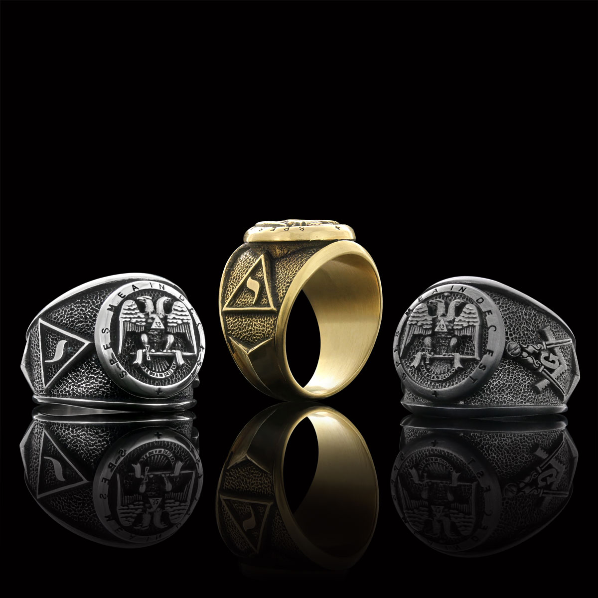 32nd Degree Masonic Ring, Two-Headed Eagle Ring, Engraved Freemason Ring, Masonic Symbol Signet Ring 32nd Degree Masonic Ring, Two-Headed Eagle Ring, Engraved Freemason Ring, Masonic Symbol Signet Ring