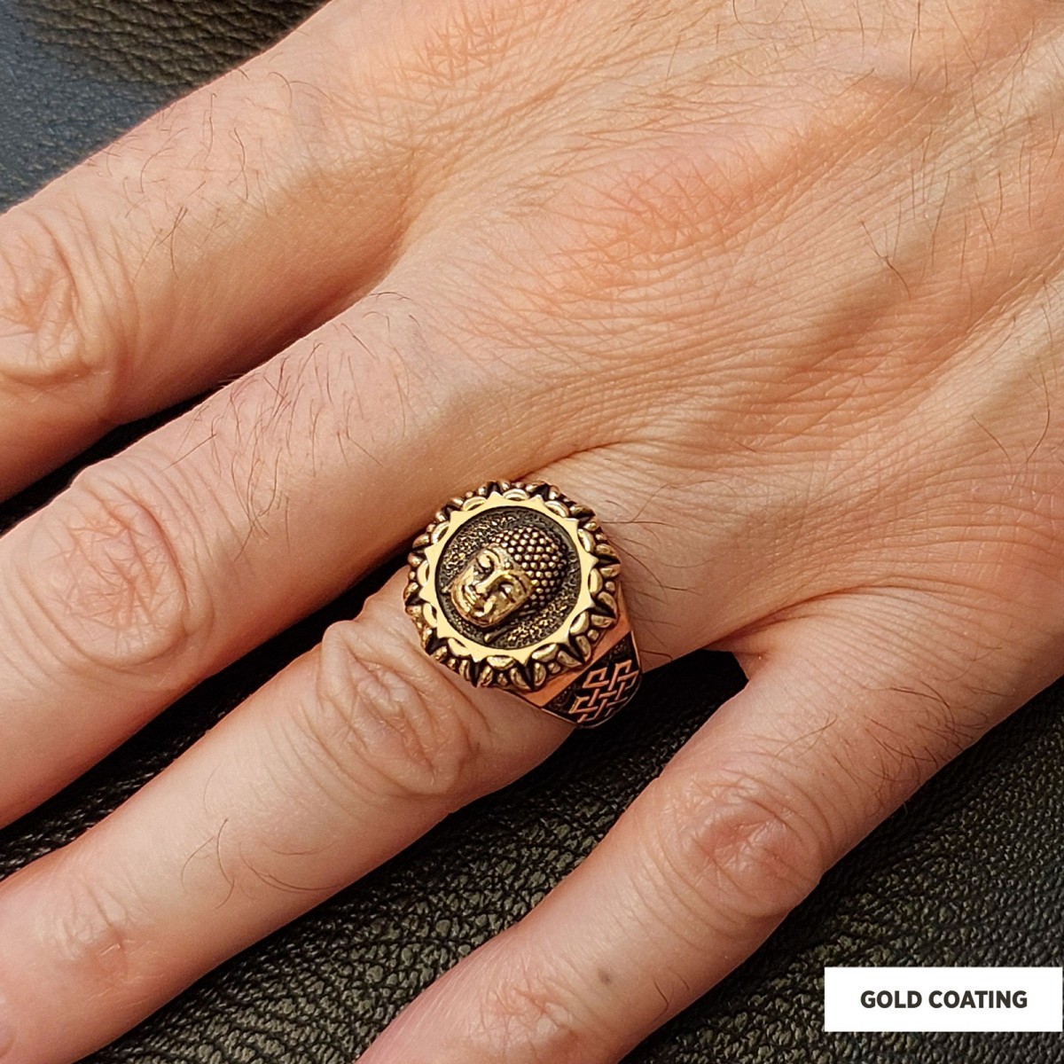 3D Buddha Ring, Om Buddha Ring, Hindu Ring, Shankha Buddha Ring, Endless Knot Ring, Meditation, Yoga, Buddhist Jewelry