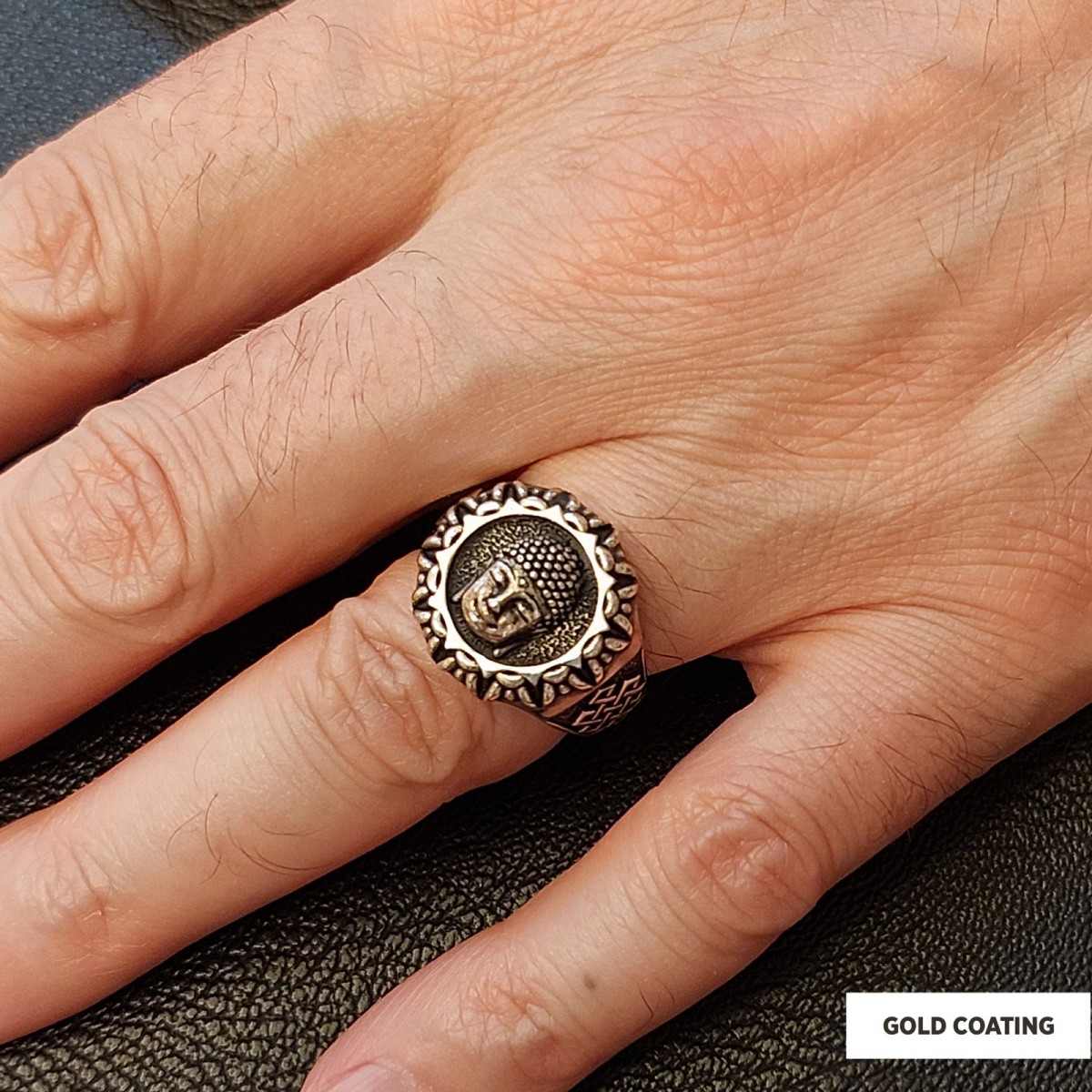 3D Buddha Ring, Om Buddha Ring, Hindu Ring, Shankha Buddha Ring, Endless Knot Ring, Meditation, Yoga, Buddhist Jewelry