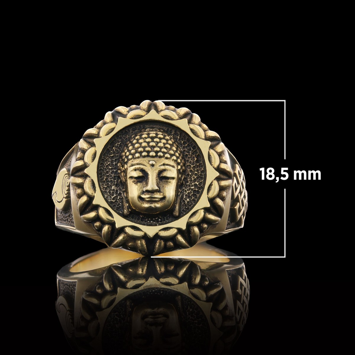 3D Buddha Ring, Om Buddha Ring, Hindu Ring, Shankha Buddha Ring, Endless Knot Ring, Meditation, Yoga, Buddhist Jewelry