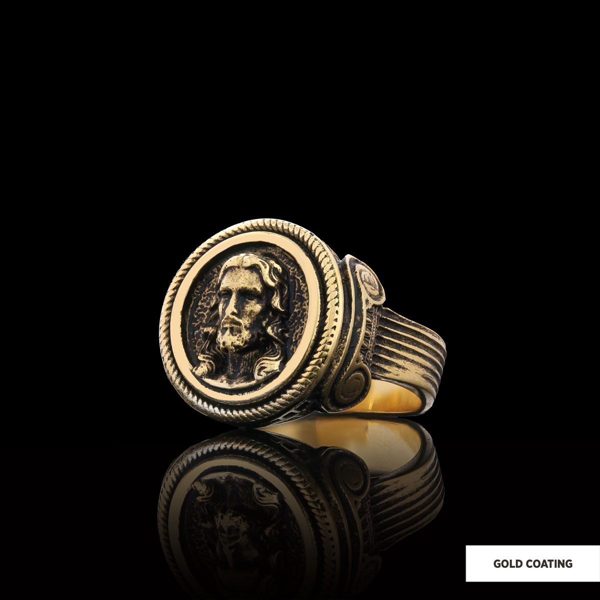 3D Jesus Ring, Silver Religious Ring, Religious Gift, Gold Plated Jesus Jewelry, Christian Accessory