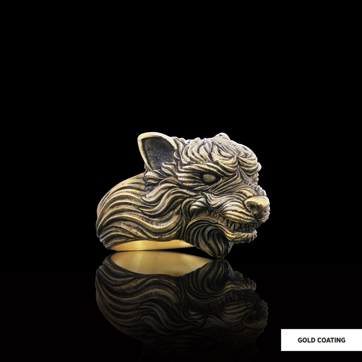 3D Wolf Head Ring, Silver Wolf Ring, Animal Jewelry, Gift for Her