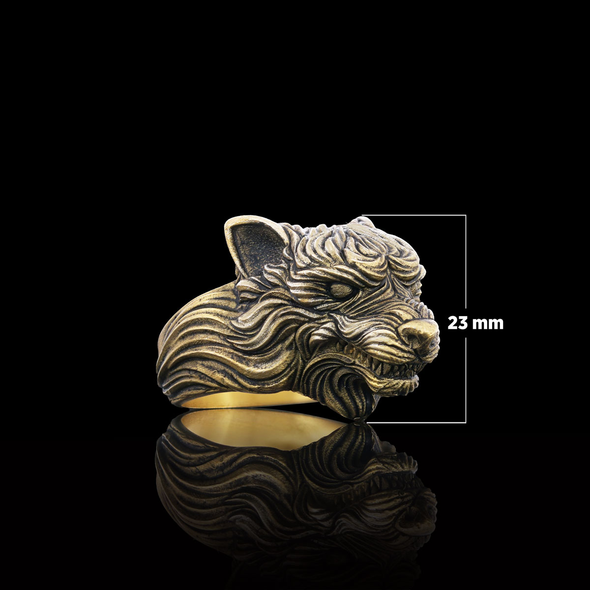 3D Wolf Head Ring, Silver Wolf Ring, Animal Jewelry, Gift for Her