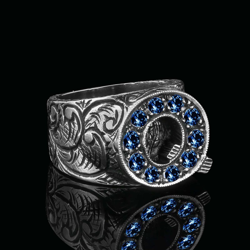 925 Sterling Silver Alphabet Q Ring