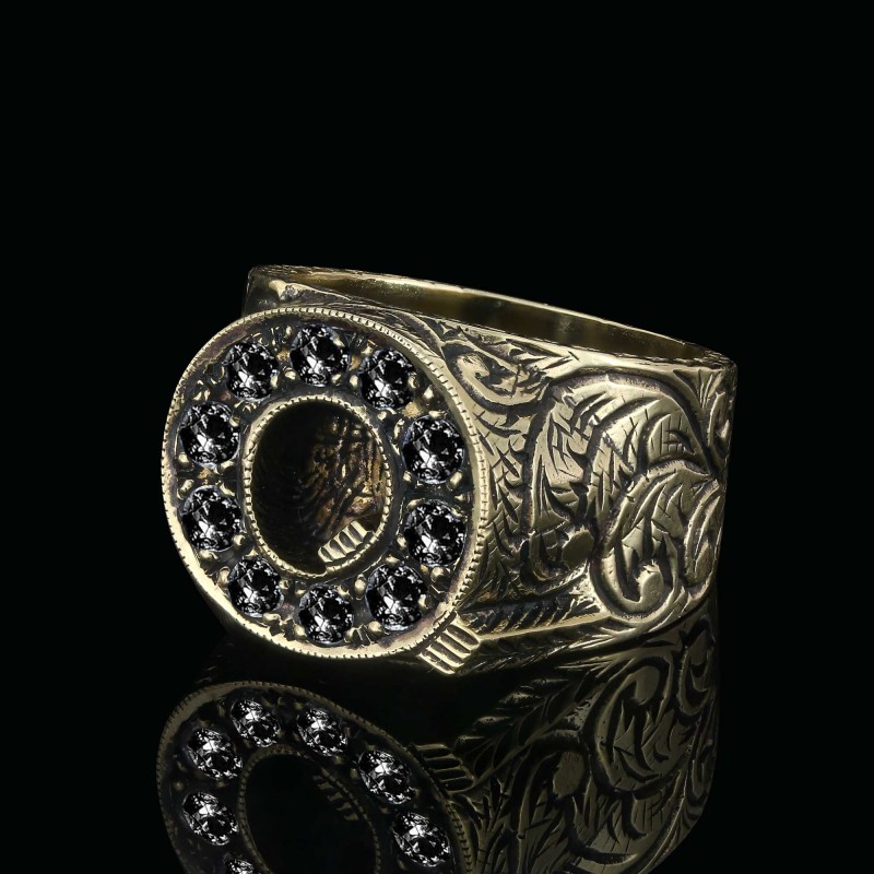 925 Sterling Silver Alphabet Q Ring