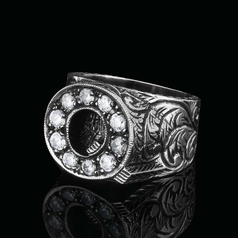 925 Sterling Silver Alphabet Q Ring