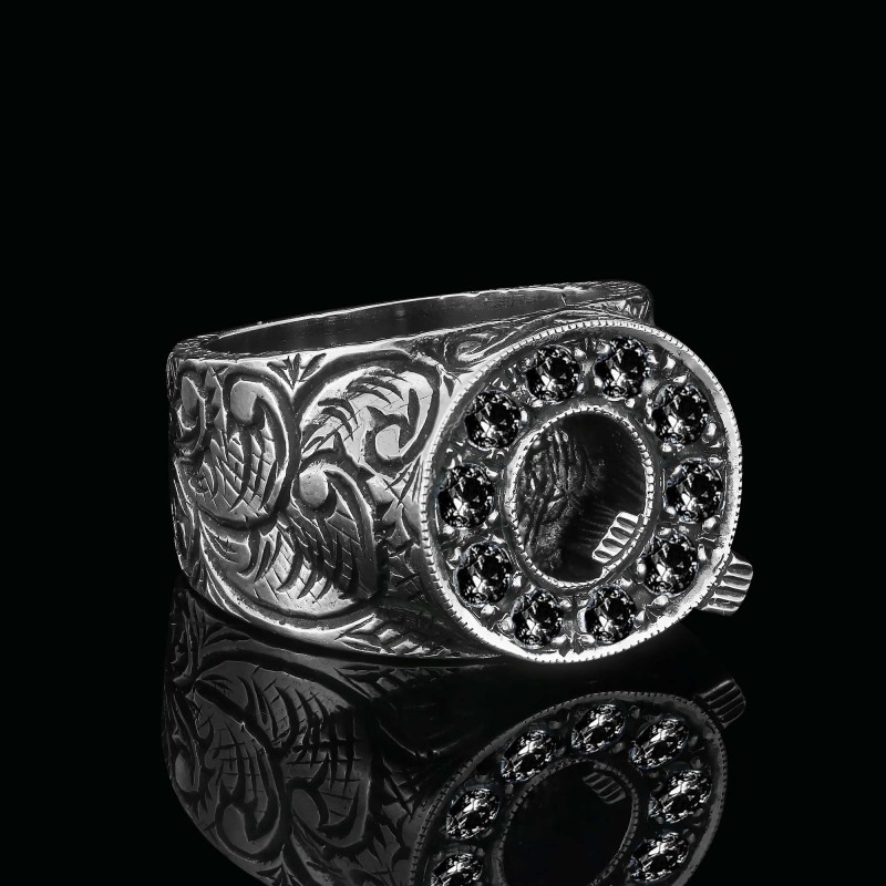 925 Sterling Silver Alphabet Q Ring
