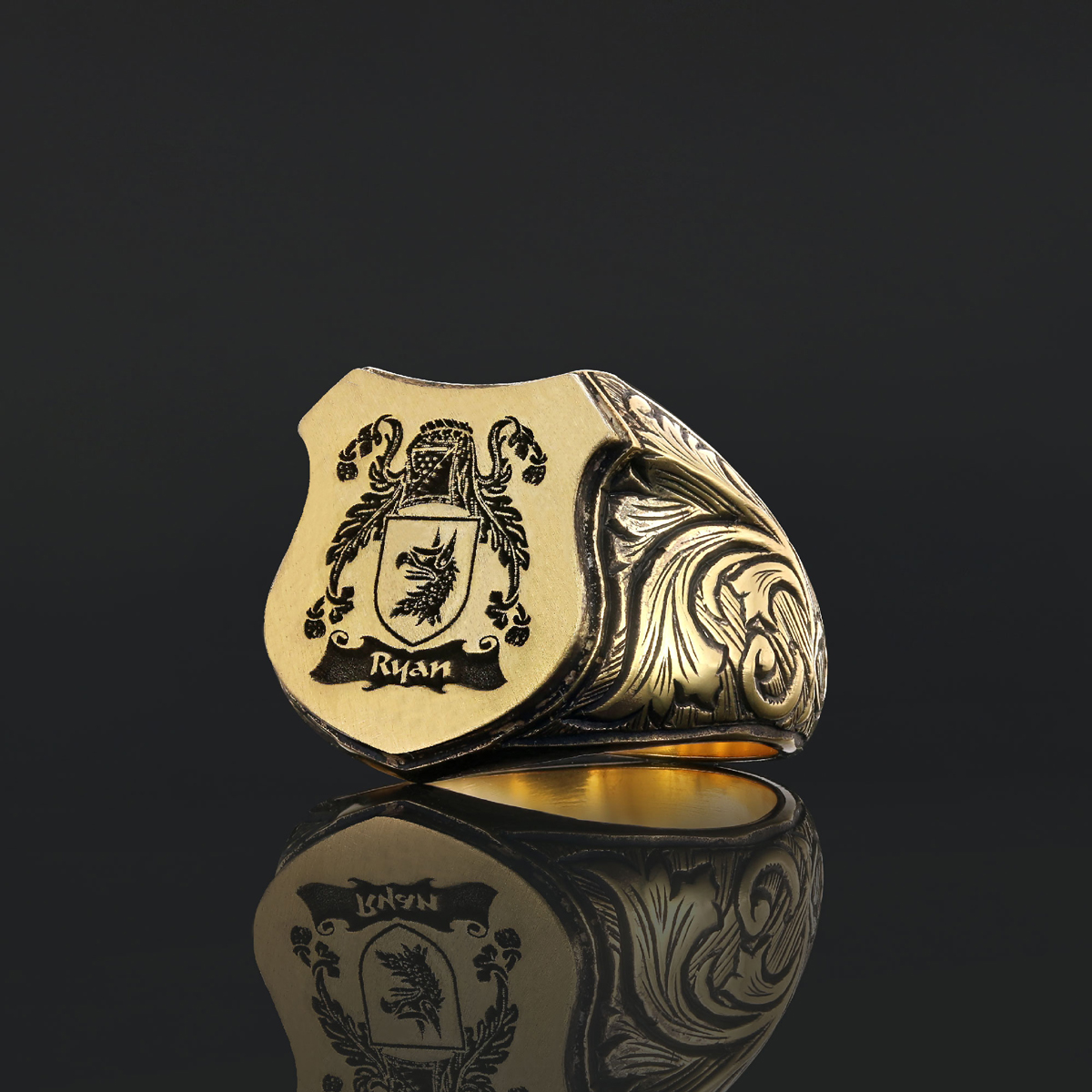 925 Sterling Silver Celtic Design Engraved Family Ring