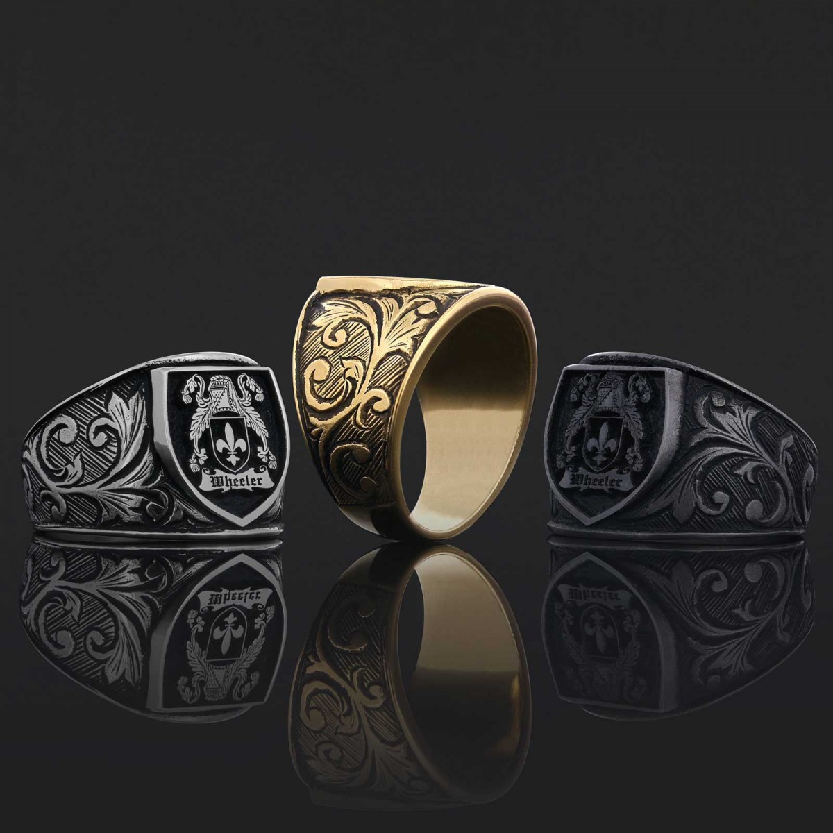 925 Sterling Silver Celtic Design Family Ring, Personalized Family Ring