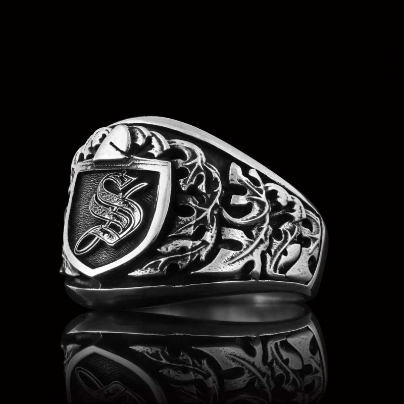 925 Sterling Silver Celtic S Letter Ring