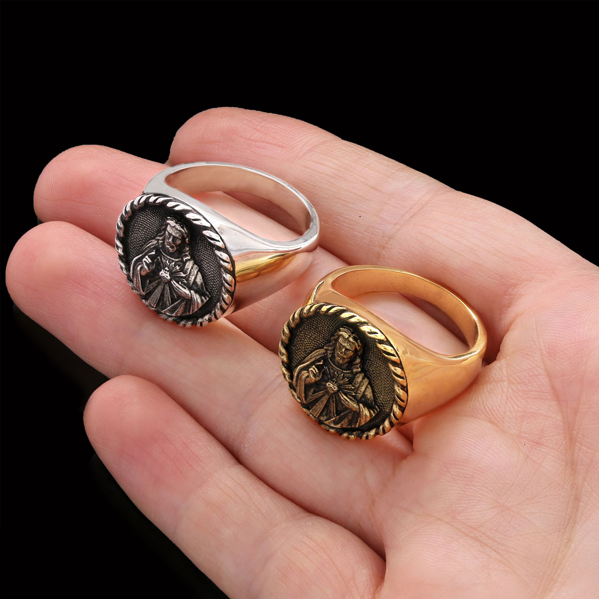 925 Sterling Silver Christian Ring, Religious Ring, Gold Plated Religious Ring, Jesus Ring