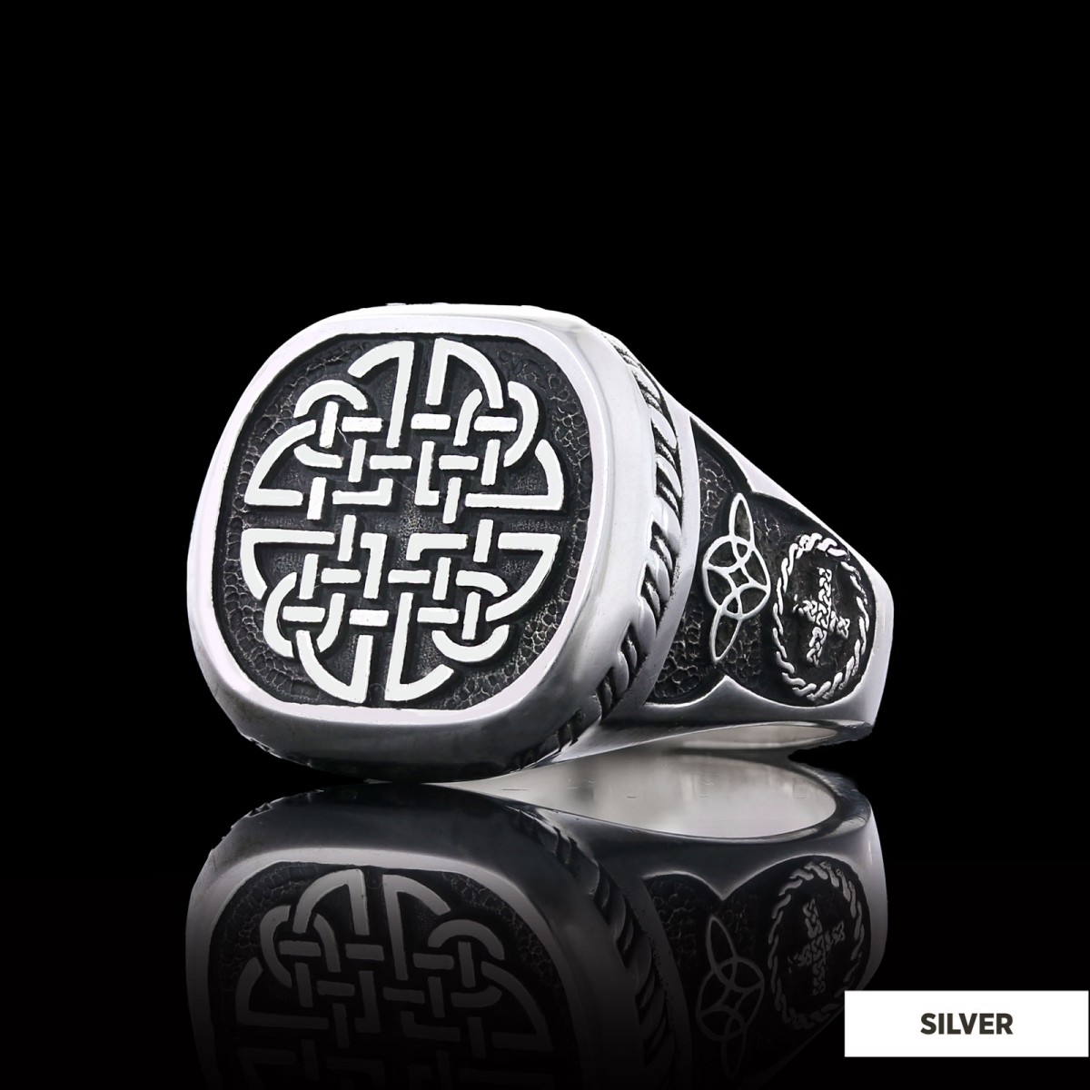 925 Sterling Silver Dara Celtic Knot Ring, Norse Mythology Dara Knot Rings