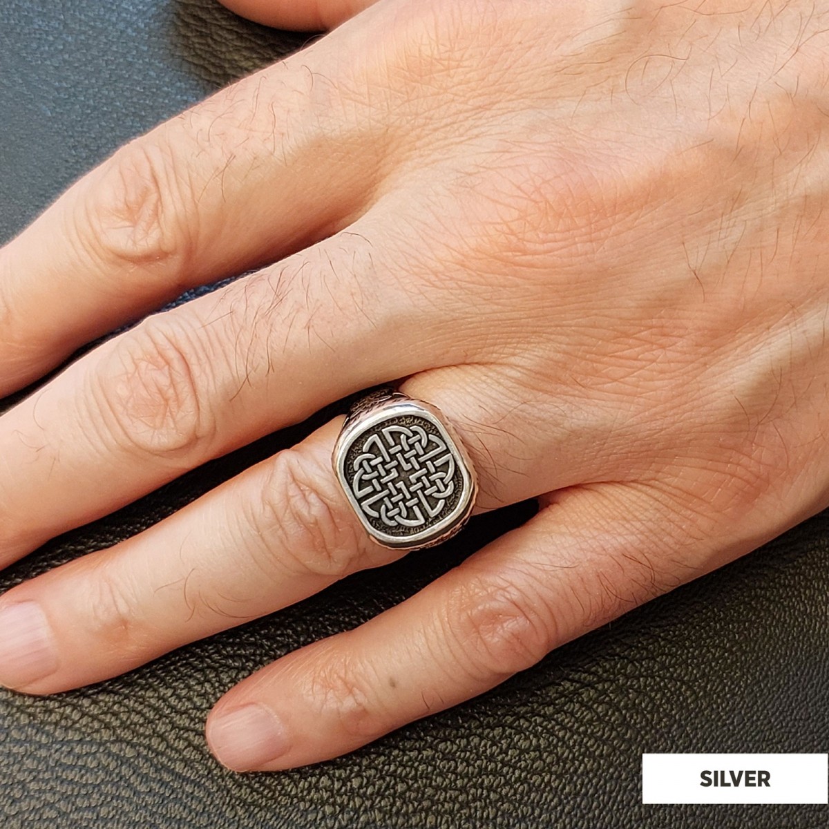 925 Sterling Silver Dara Celtic Knot Ring, Norse Mythology Dara Knot Rings