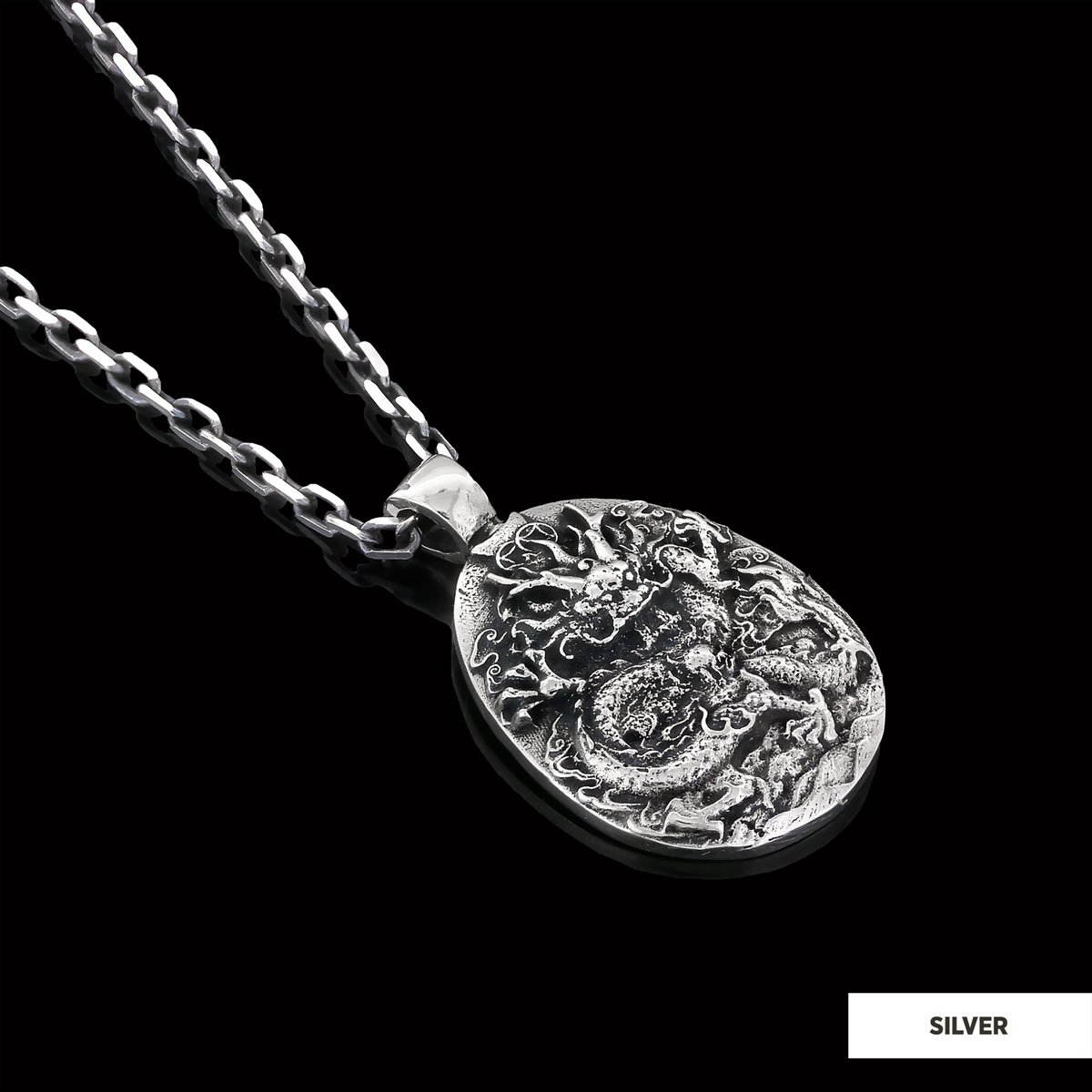 925 Sterling Silver Dragon Pendant