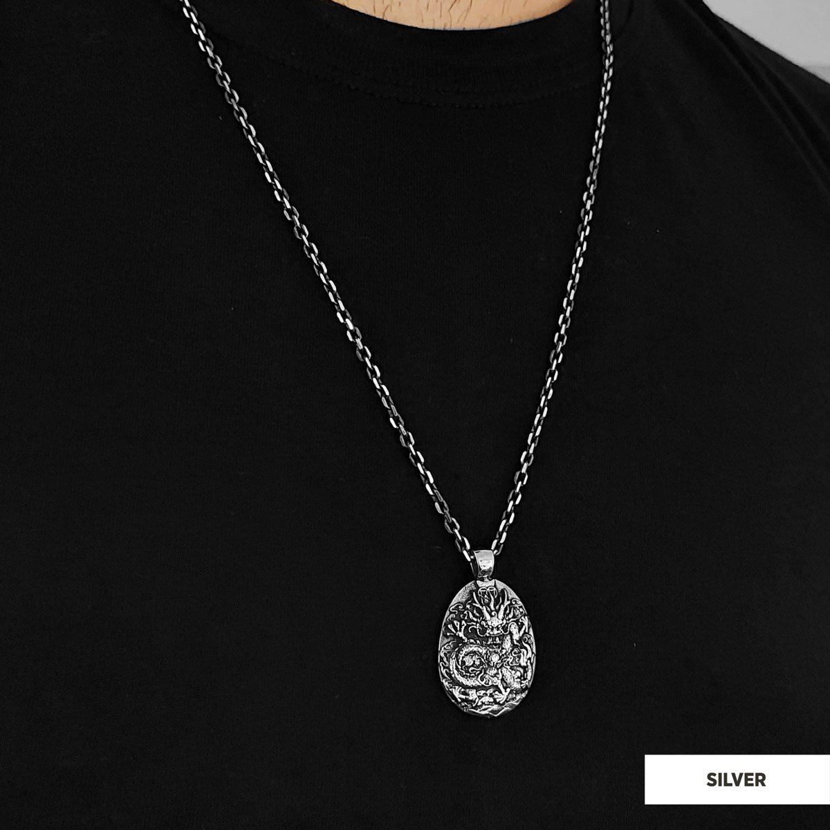 925 Sterling Silver Dragon Pendant