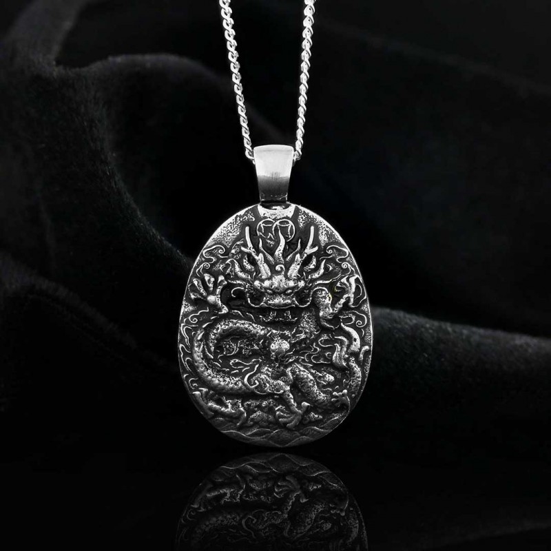 925 Sterling Silver Dragon Pendant