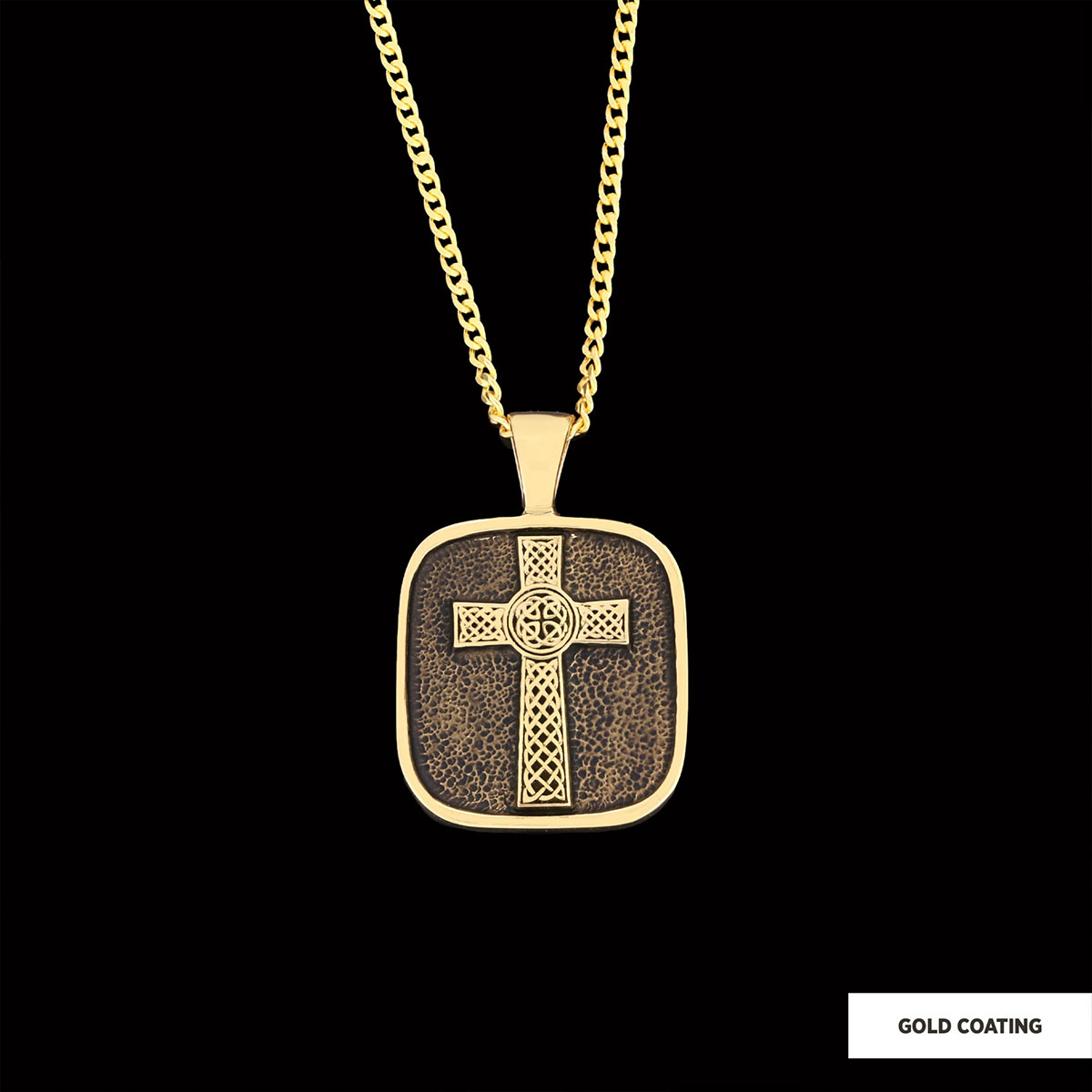 925 Sterling Silver Gold Plated Crusader Christian Necklace, Silver Cross Necklace, Silver Christian Cross Pendants