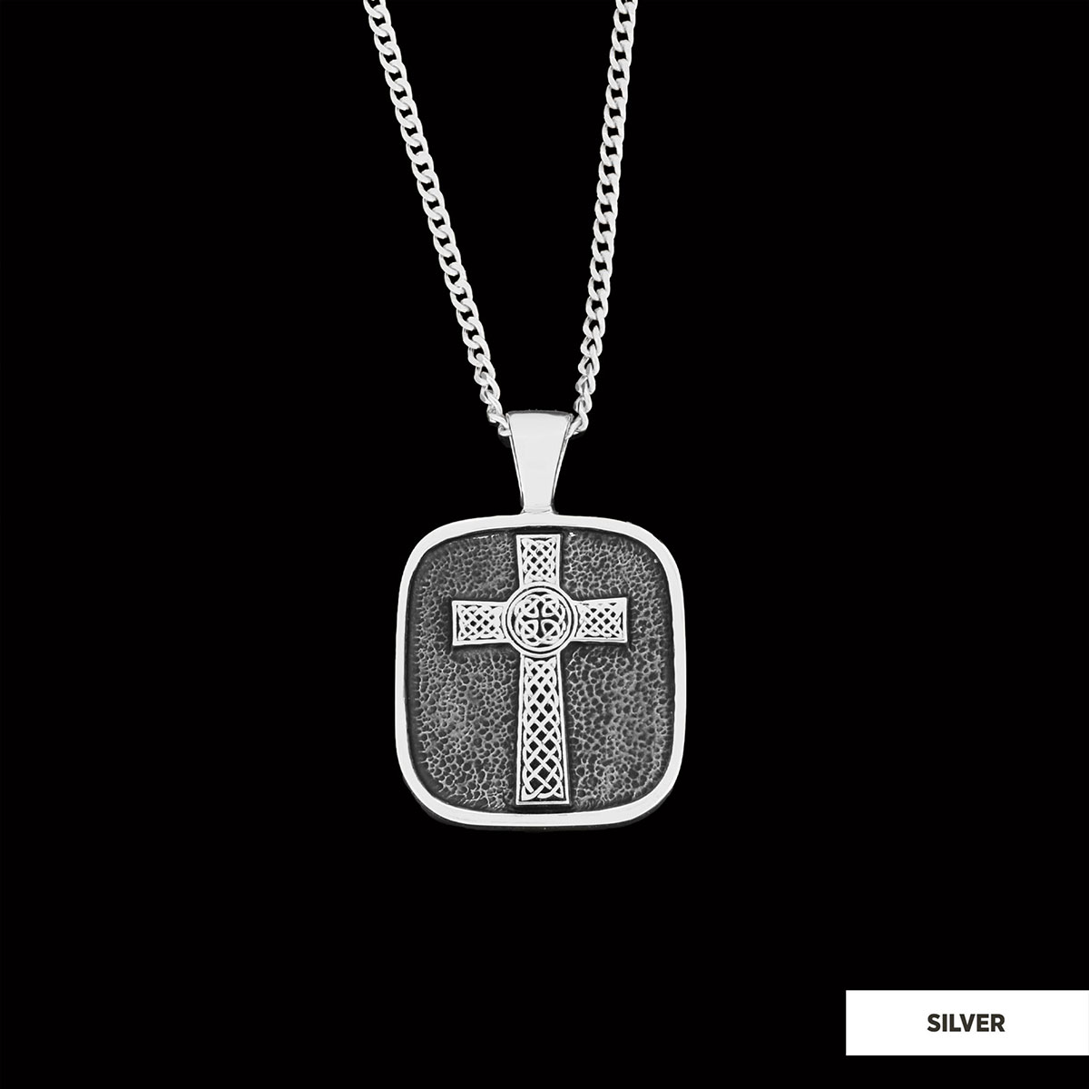 925 Sterling Silver Gold Plated Crusader Christian Necklace, Silver Cross Necklace, Silver Christian Cross Pendants