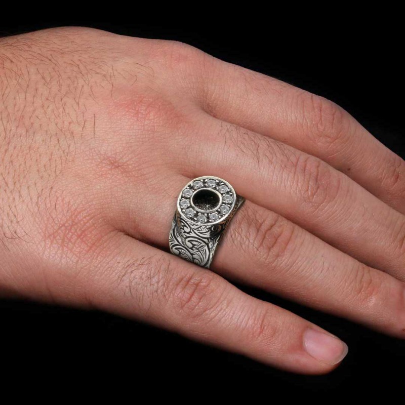 925 Sterling Silver Handmade Monogram O Bold Alphabet Ring