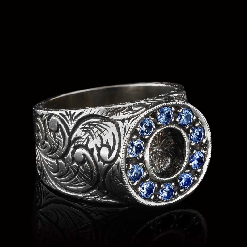 925 Sterling Silver Handmade Monogram O Bold Alphabet Ring