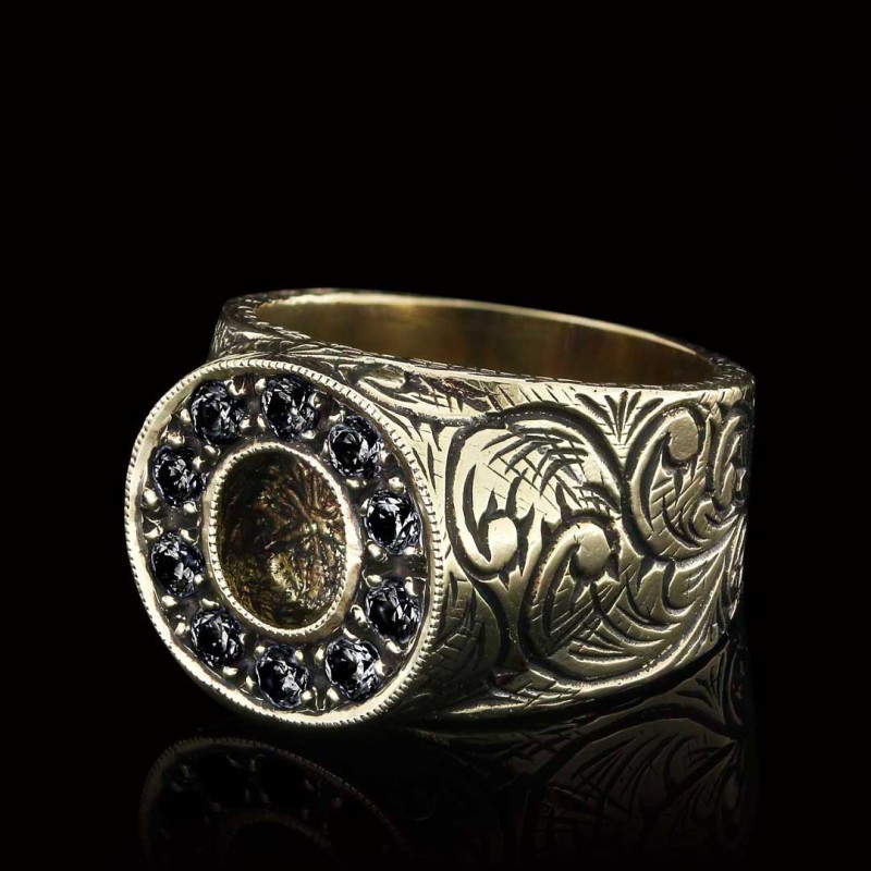 925 Sterling Silver Handmade Monogram O Bold Alphabet Ring
