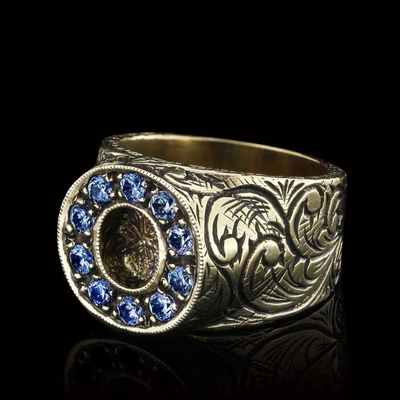 925 Sterling Silver Handmade Monogram O Bold Alphabet Ring