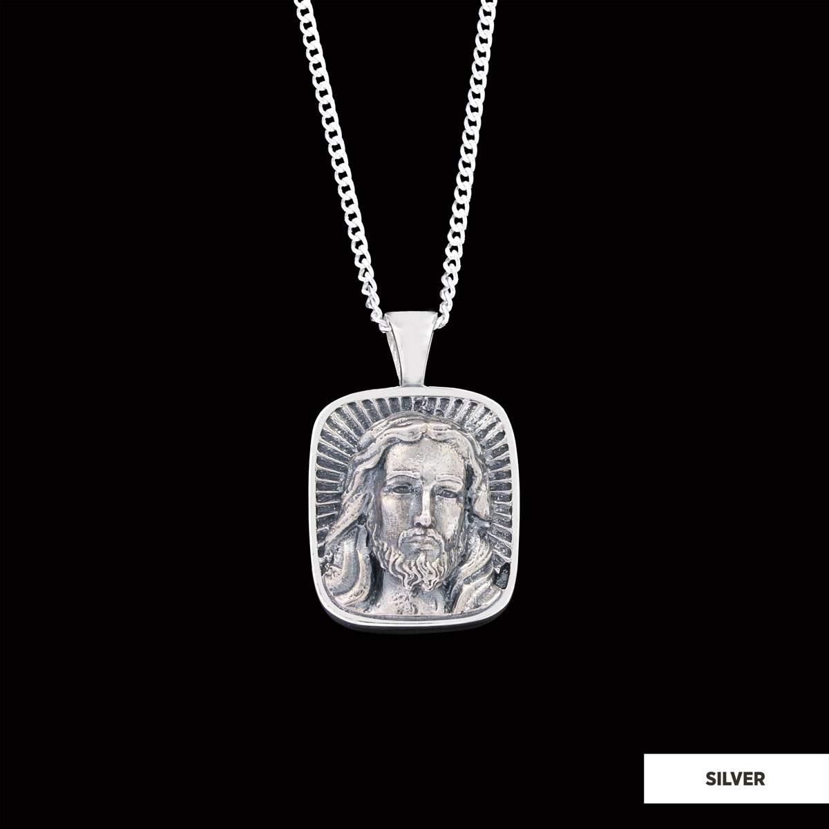 925 Sterling Silver Jesus Necklace, Christian Pendant, Gold Plated Jesus Jewelry, Religious Accessory