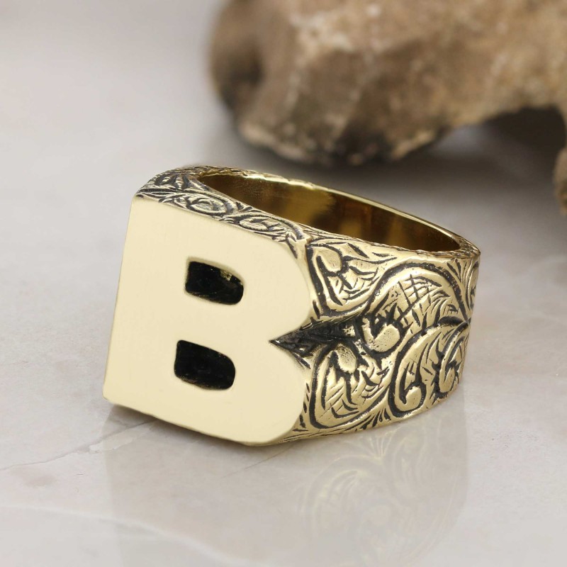 925 Sterling Silver Custom Design Celtic Letter B Ring