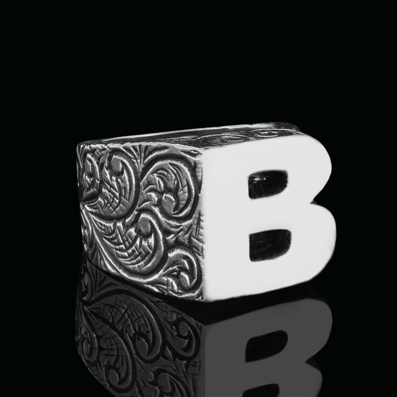 925 Sterling Silver Custom Design Celtic Letter B Ring