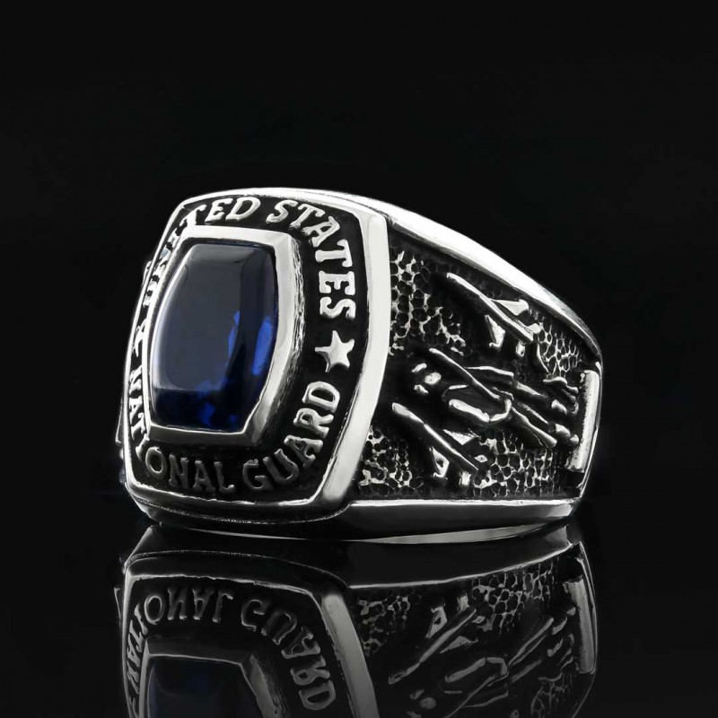 925 Sterling Silver United States National Guard Ring