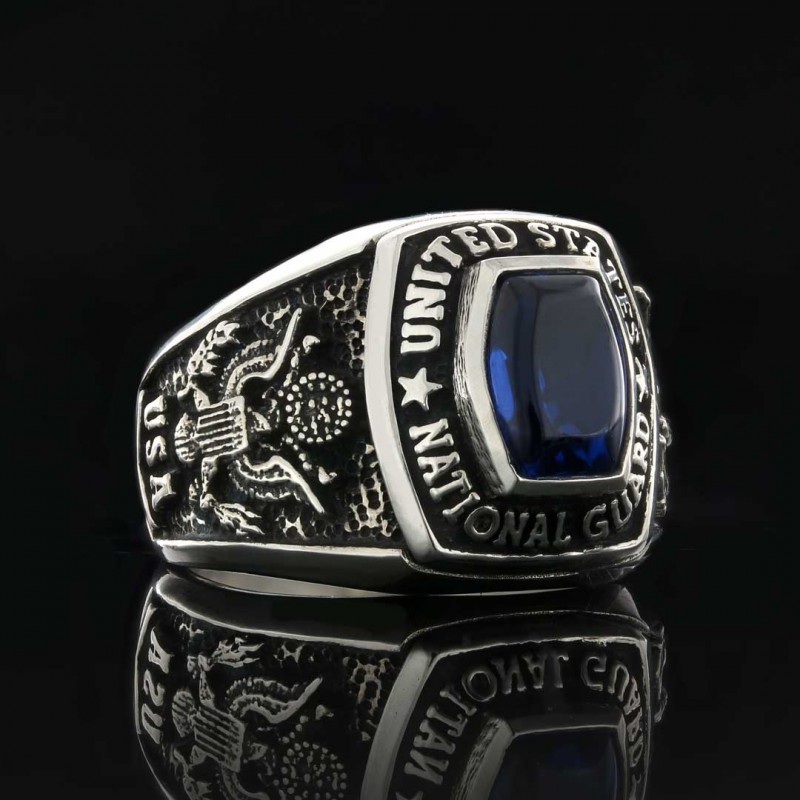 925 Sterling Silver United States National Guard Ring