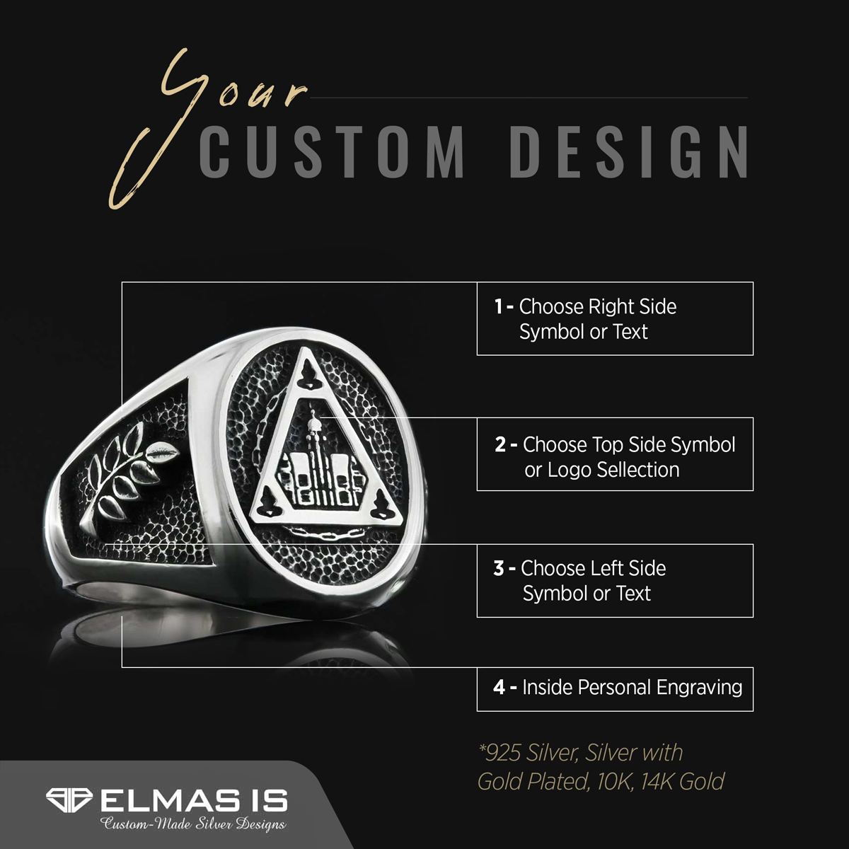 Acacia Masonic Ring, Free Masonic Ring, Master Mason Ring