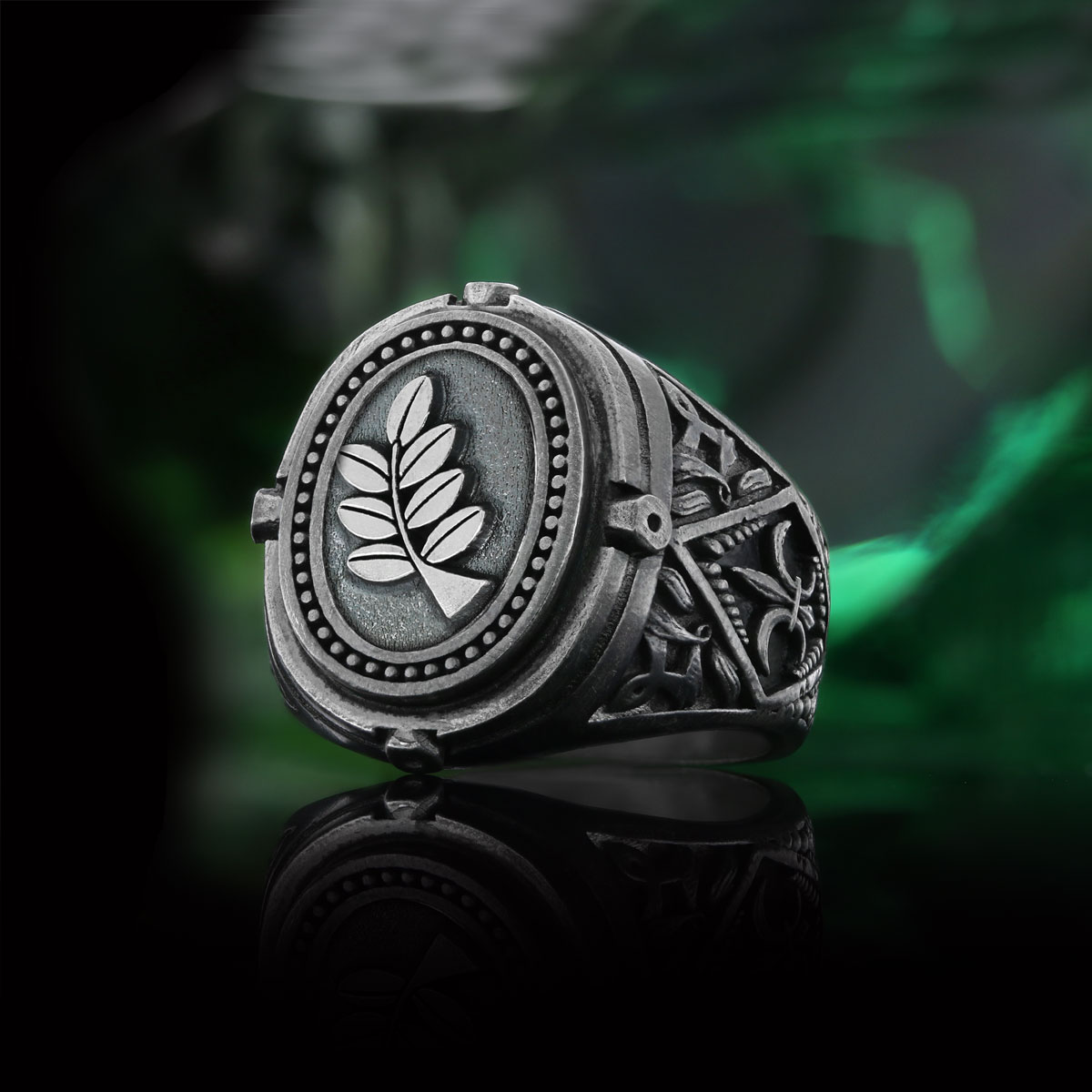 Acacia Silver Masonic Ring, Mason Ring, Master Mason Signet Ring, Custom Masonic Ring