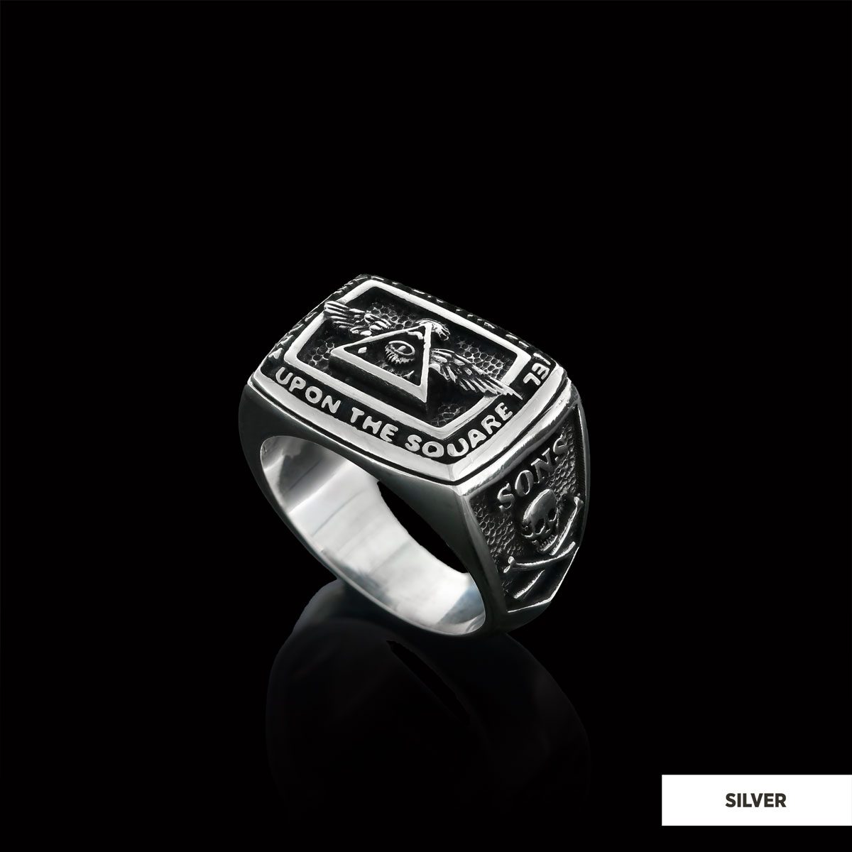 All Seeing Eye Ring, Signet Mason Ring, Mason Jewelry