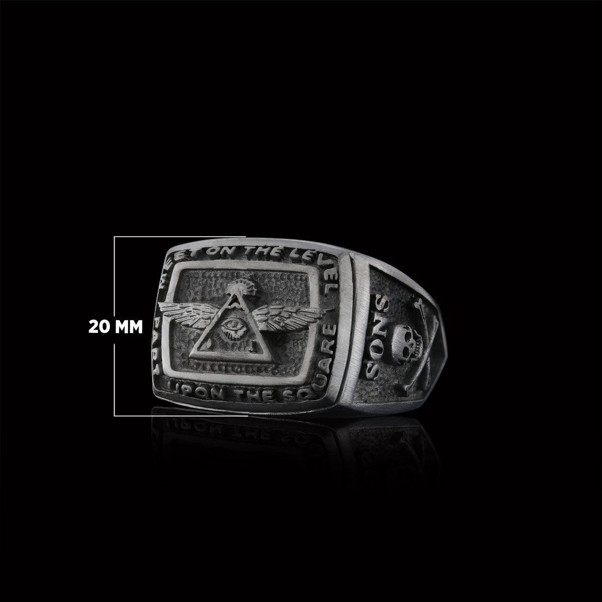All Seeing Eye Ring, Signet Mason Ring, Mason Jewelry