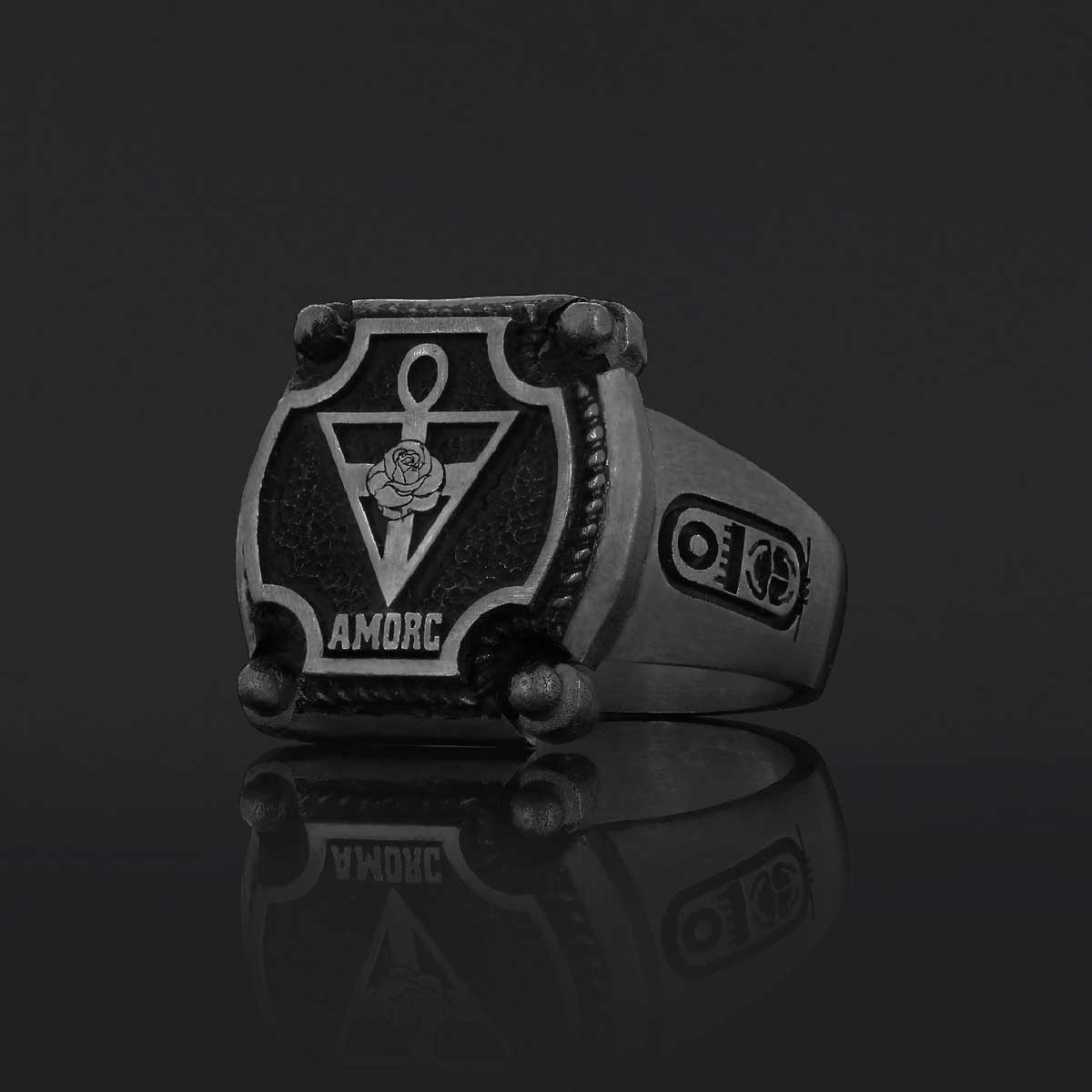 Amorc Jewelry, Spiritual Emblem of the AMORC Ring, Special Design Rose Crucis Silver Ring