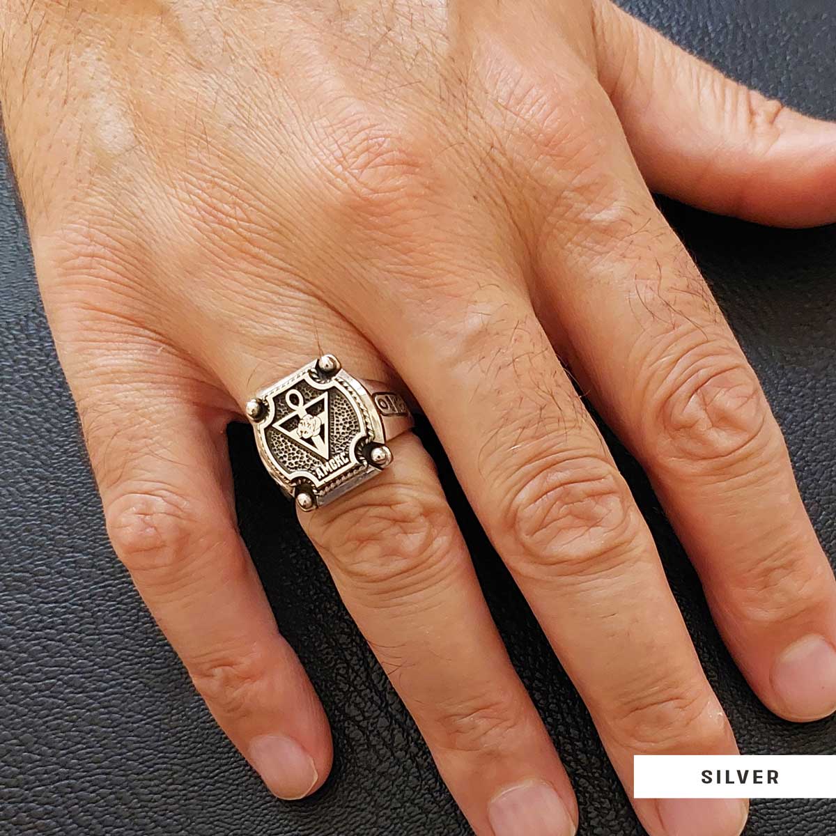 Amorc Jewelry, Spiritual Emblem of the AMORC Ring, Special Design Rose Crucis Silver Ring