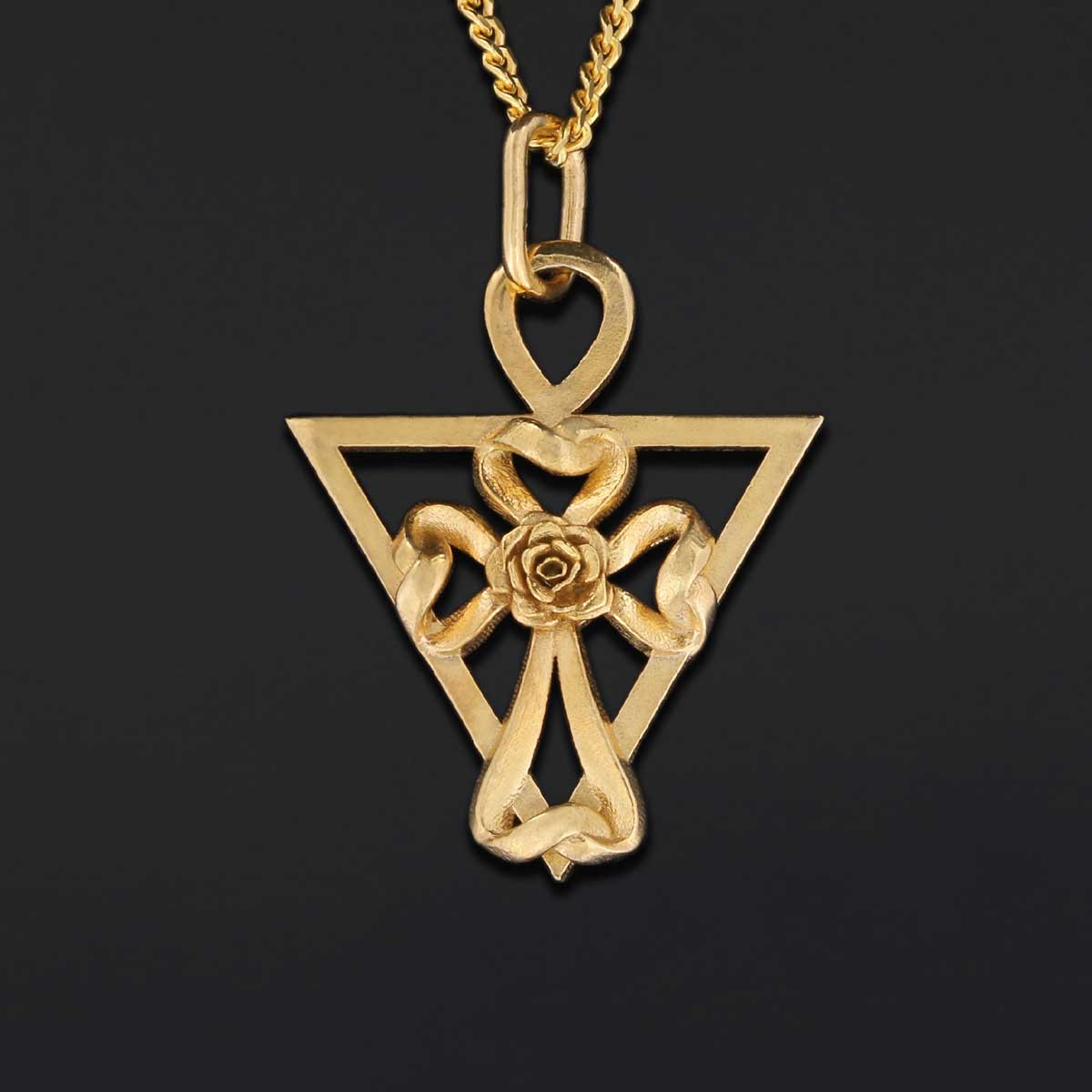 Amorc Mystic Cross Necklace, Rosicrucian Pendant, Spiritual Symbol Jewelry