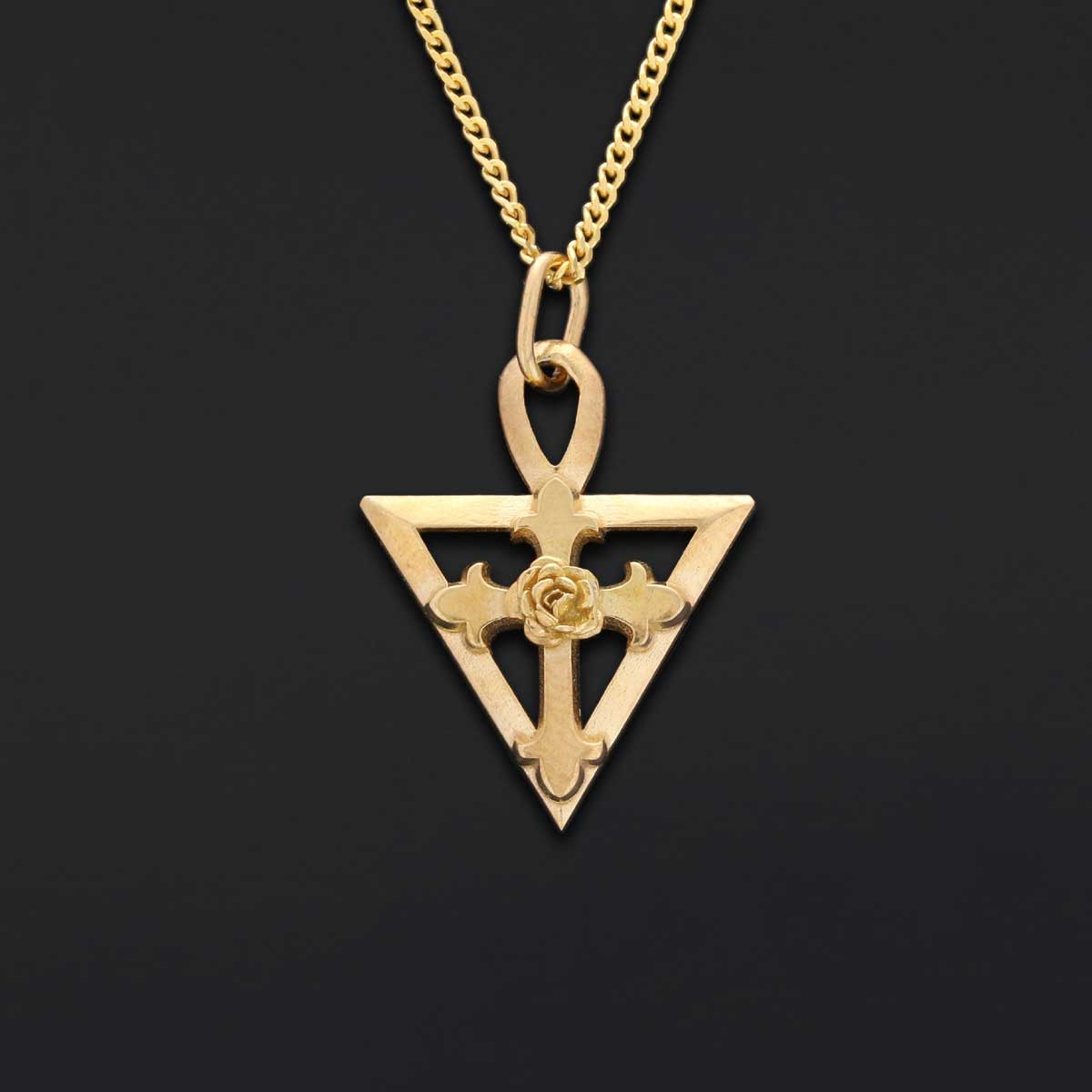 Amorc Rosae Crucis Pendant, Rosicrucian Necklace, Cross Necklace, Rosicrucian Amorc Jewelry