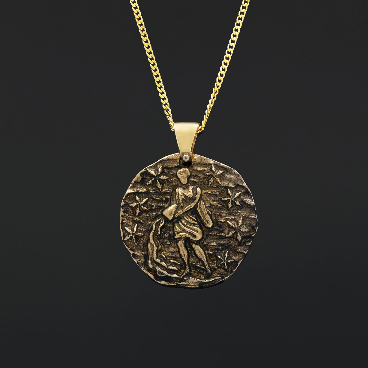 Aquarius Pendant, Unique Zodiac Jewelry, Sterling Silver Astrology Necklace, Water Bearer Charm, Gift for Aquarius
