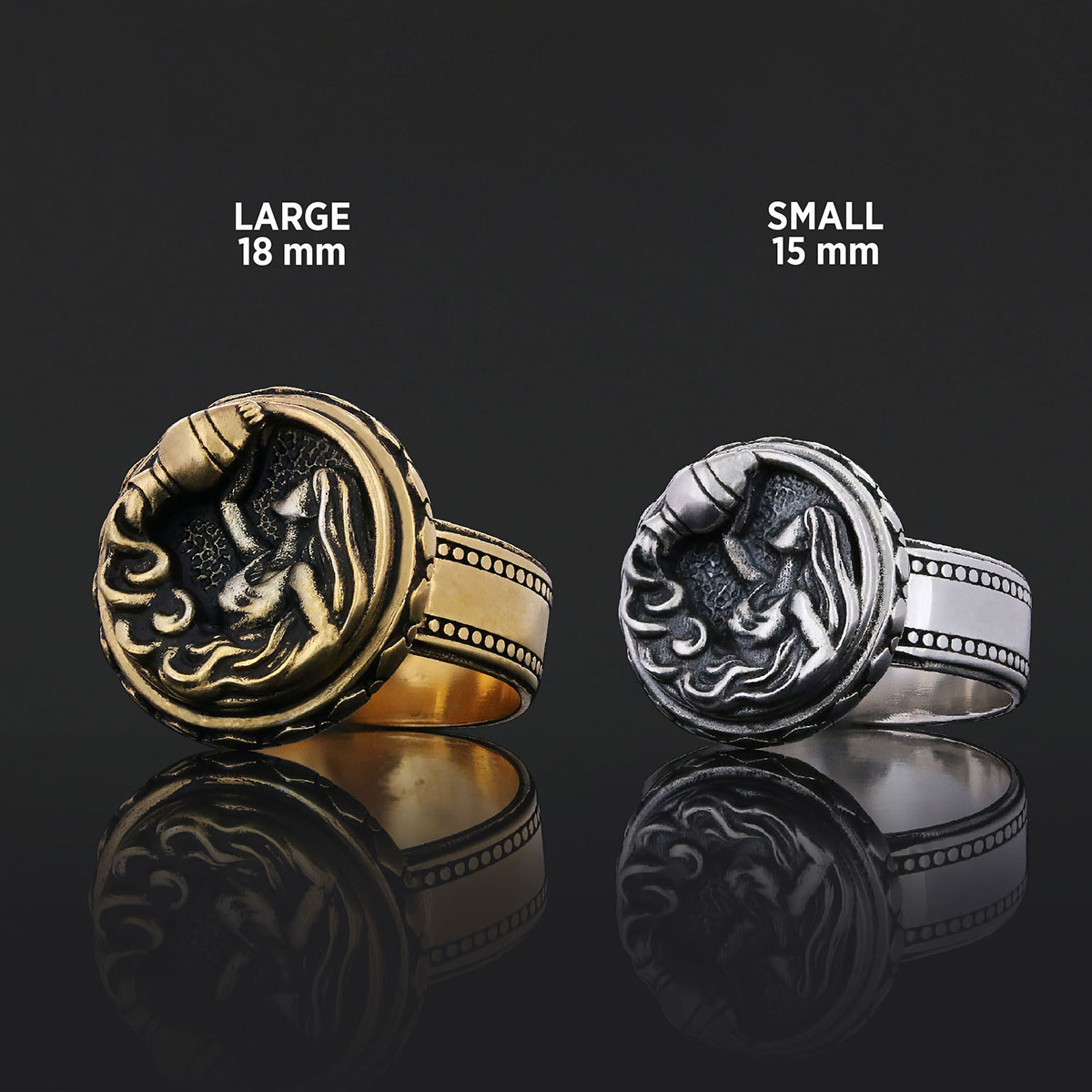 Aquarius Zodiac Silver Ring