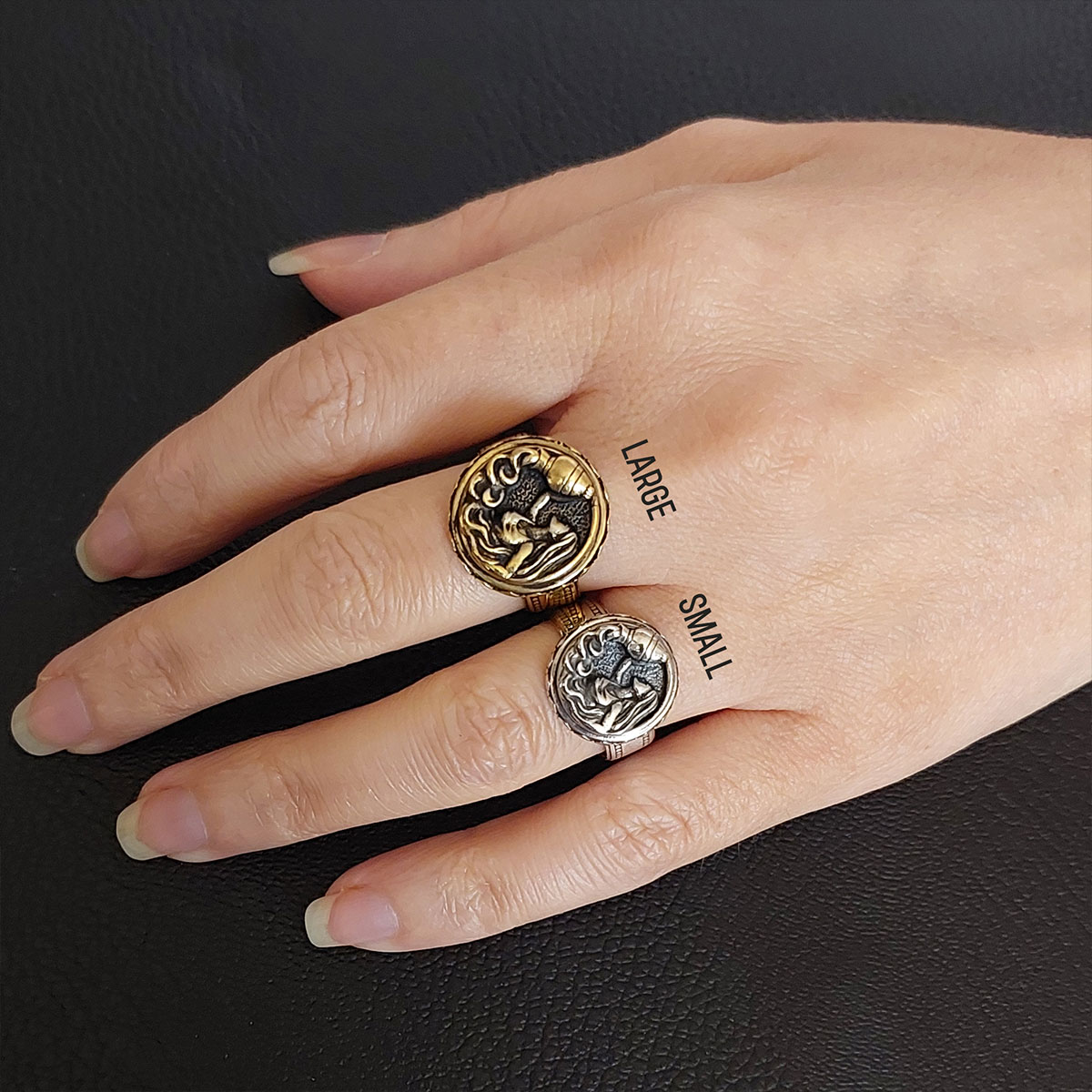 Aquarius Zodiac Silver Ring
