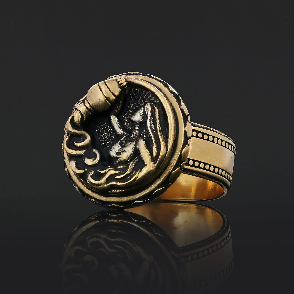 Aquarius Zodiac Silver Ring