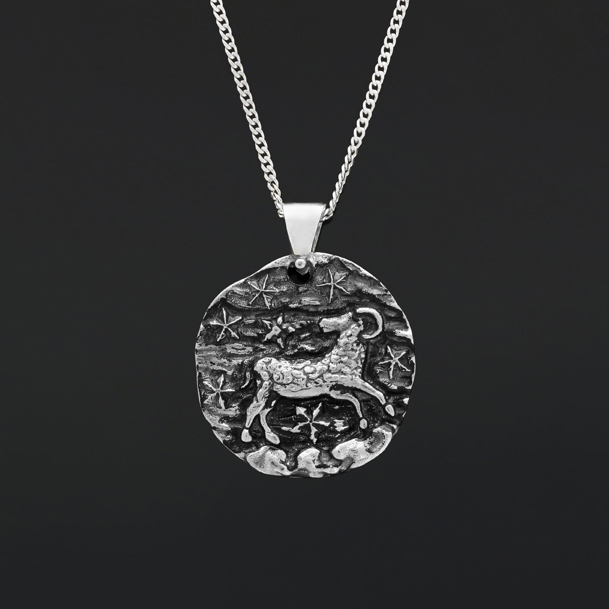 Aries Pendant, Zodiac Necklace, Sterling Silver Pendant, Astrology Jewelry, Aries Sign Jewelry