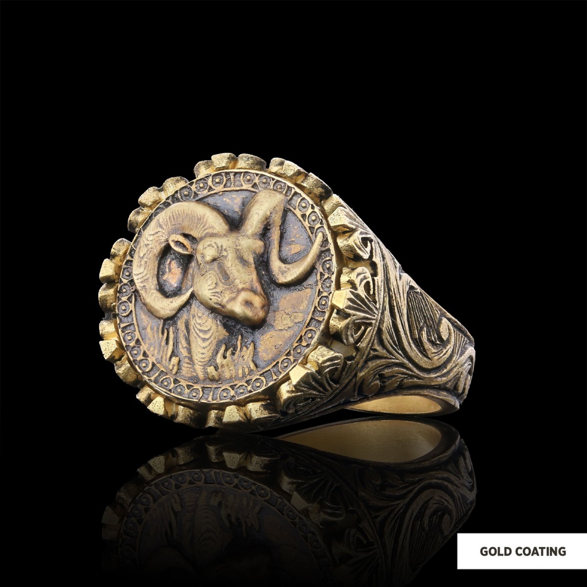 Aries Sign Ring, 925 Sterling Silver Aries Sign Ring