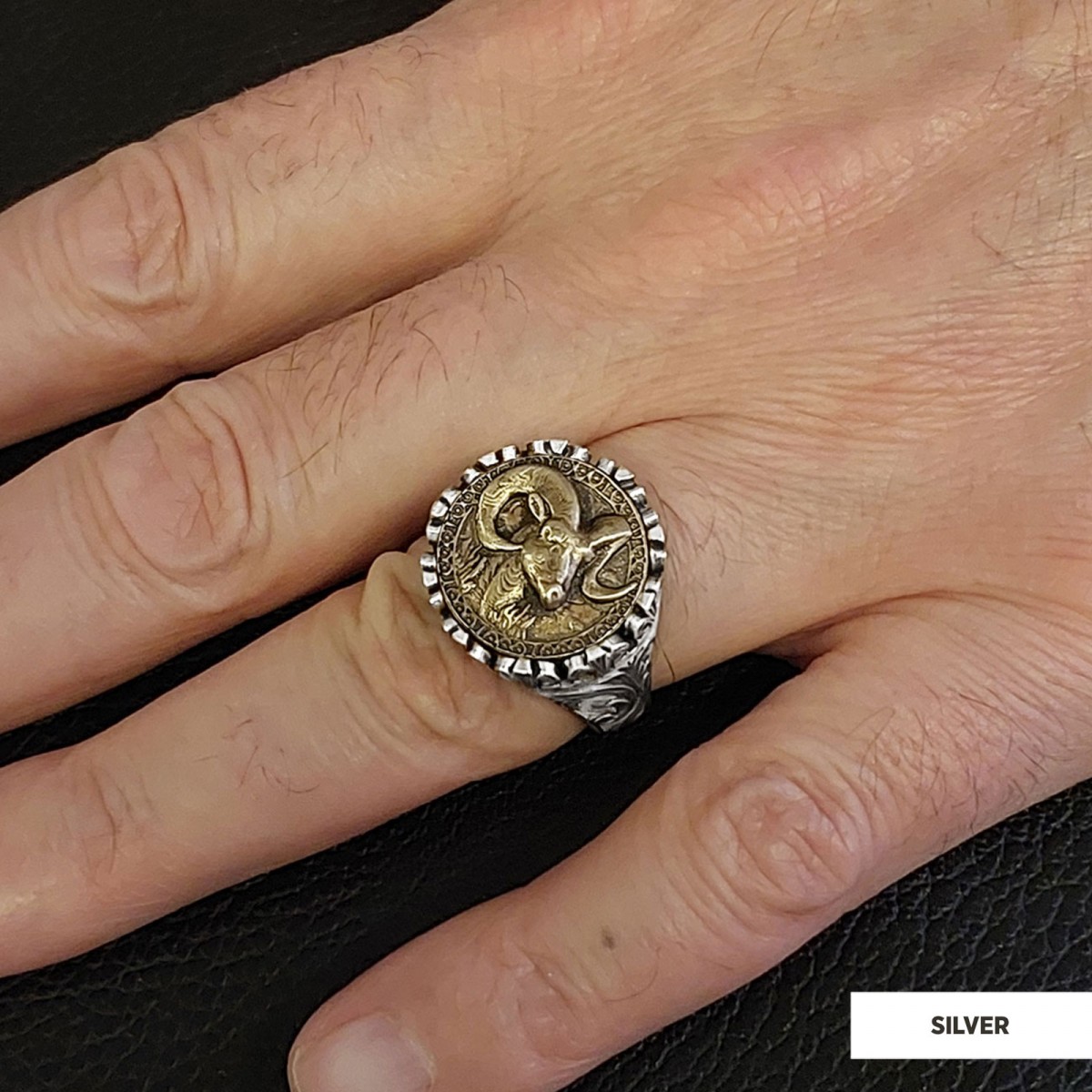 Aries Sign Ring, 925 Sterling Silver Aries Sign Ring