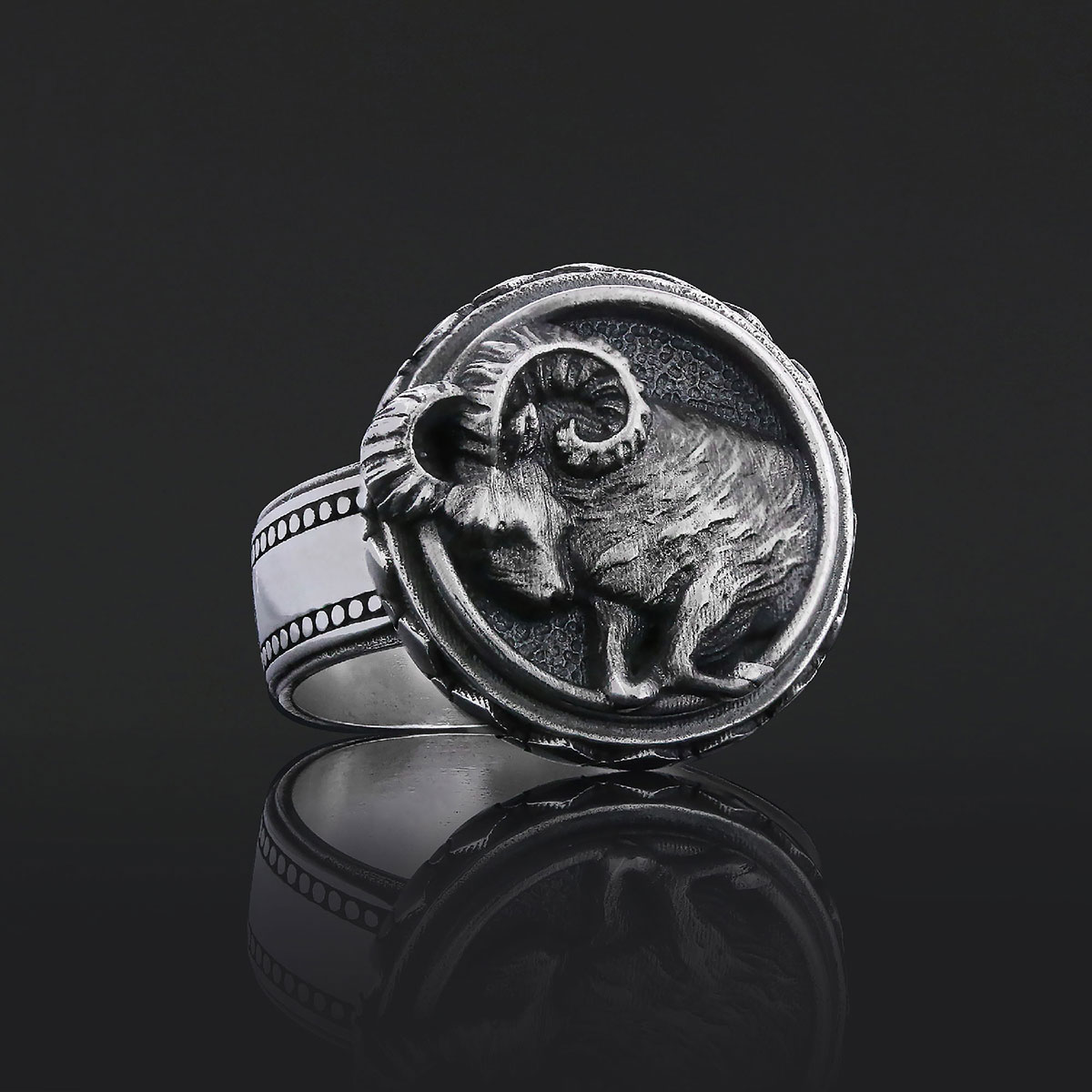 Aries Zodiac Silver Ring