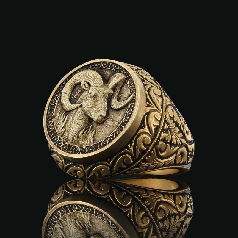 Aries Zodiac Silver Ring